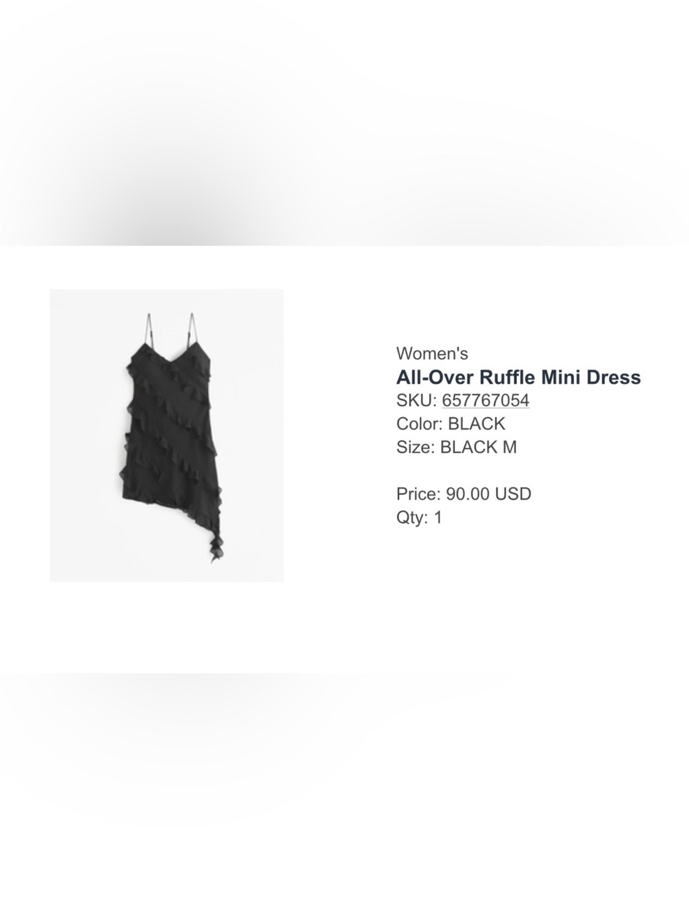 Abercrombie ruffle mini dress black - Picture 4 of 4
